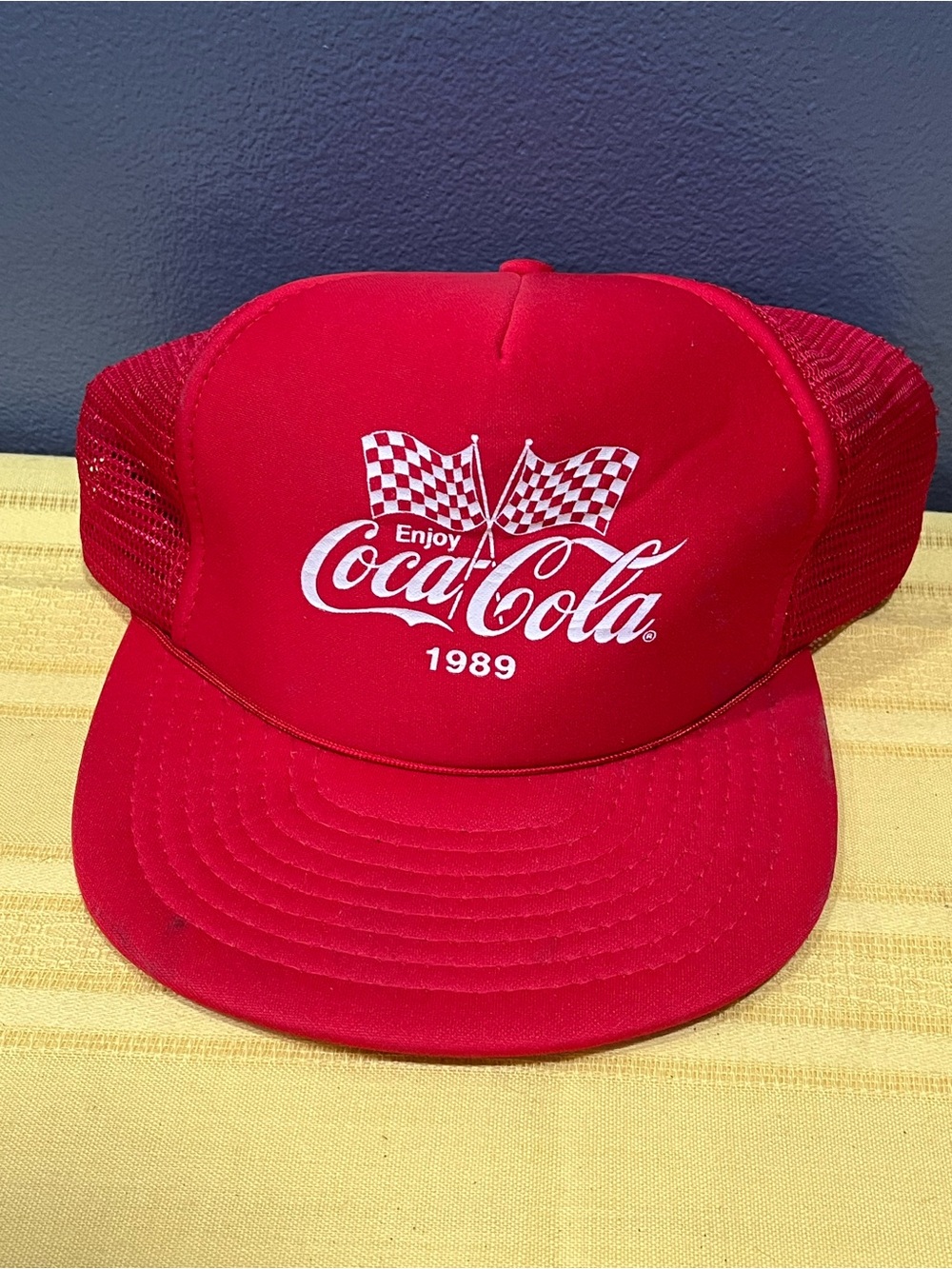 Coca Cola Kids Red Mesh Trucker Hat with White Logo